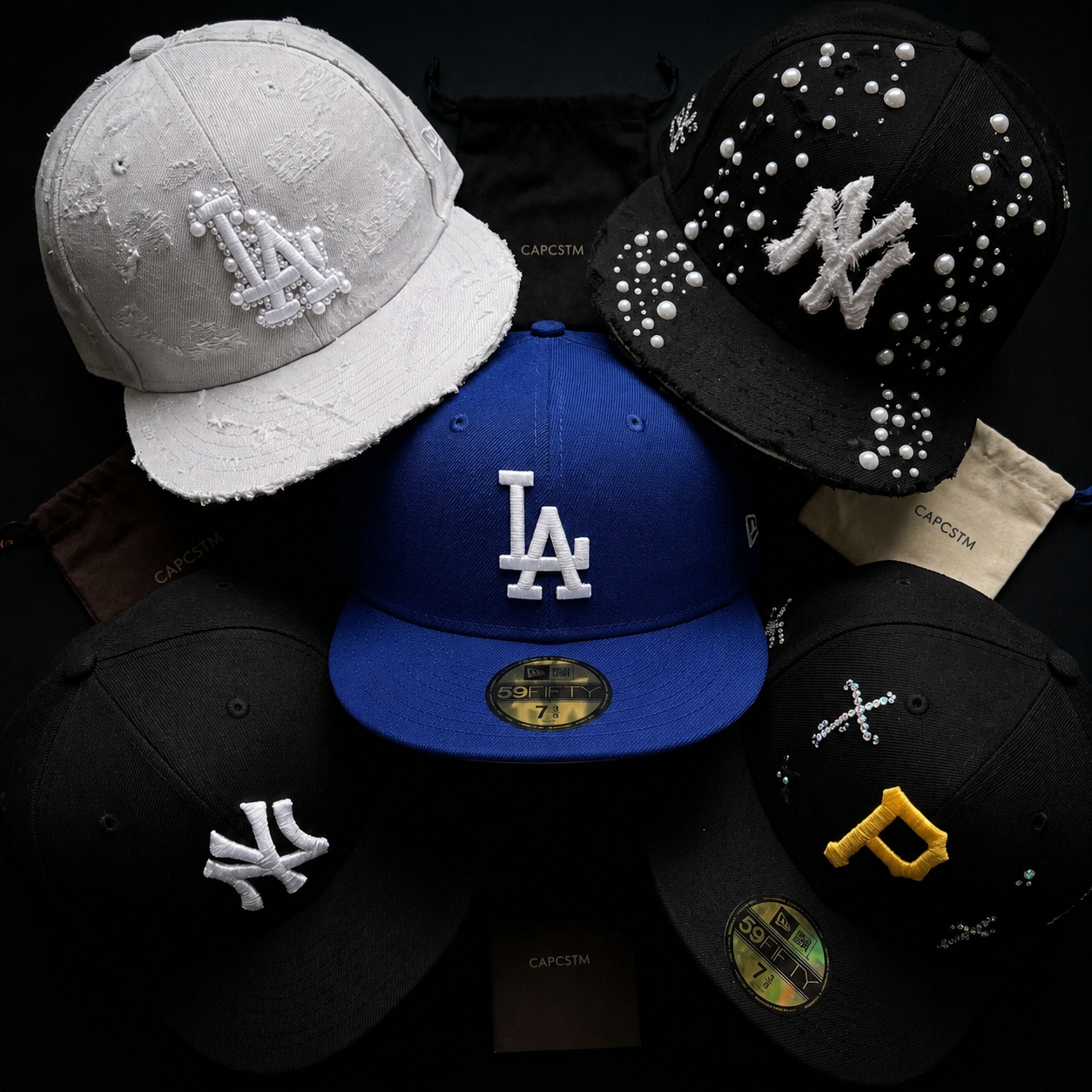 Collezione cappelli personalizzati CAPCSTM – perline, cristalli, crocifissi